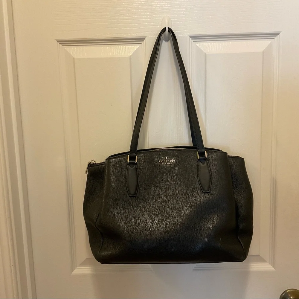 Kate Spade Black Pebble Leather Bag and Matching Wallet